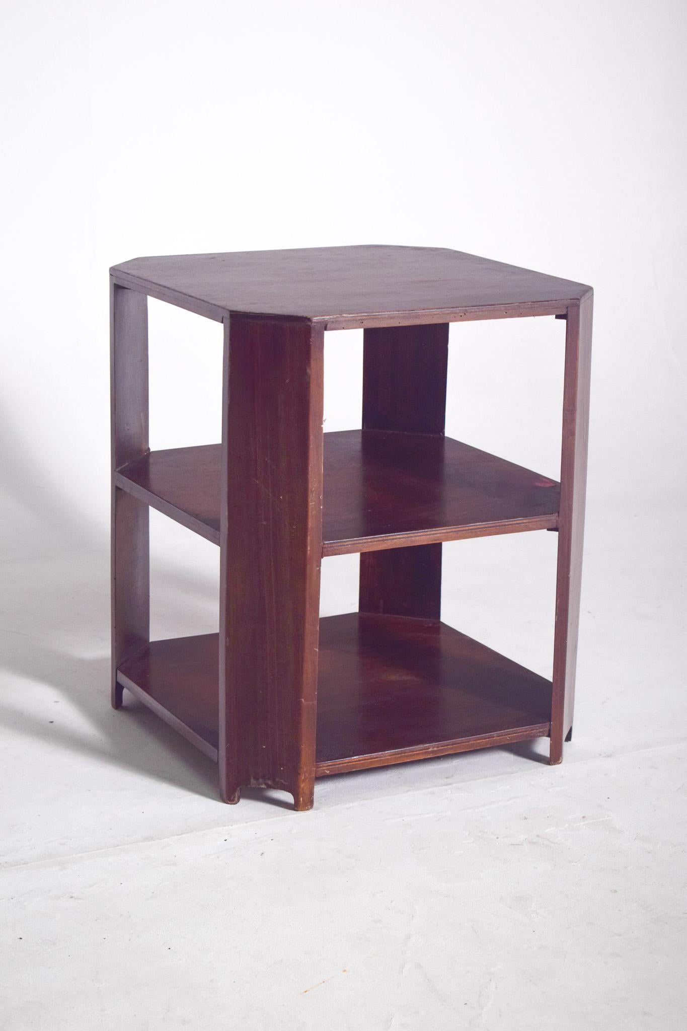 French Art Deco Side Table in Walnut, 1920s For Sale