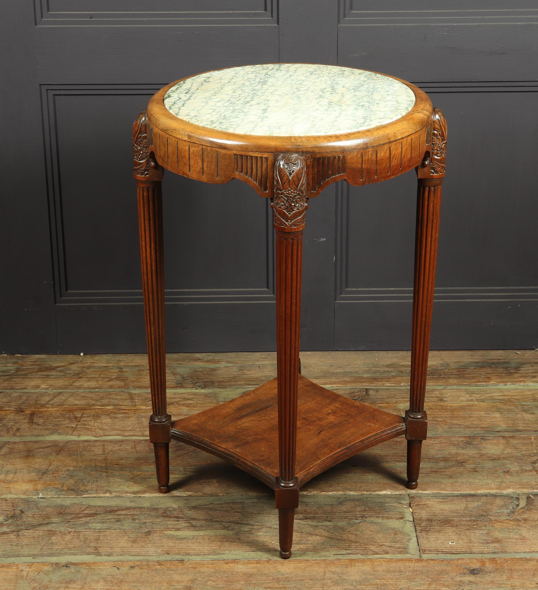 Art Deco Side Table in Walnut by Paul Follot 2