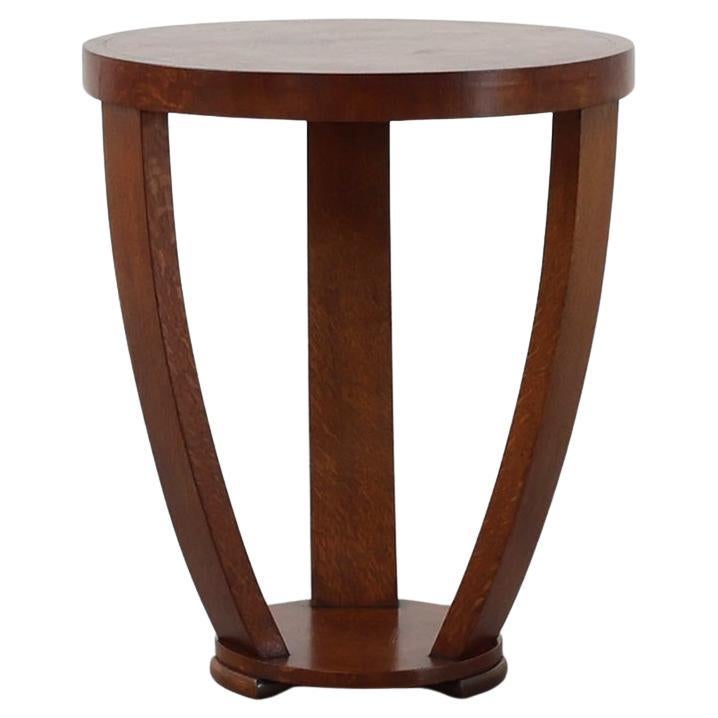 Table d
appoint Art Déco en bois et plateau plaqué façon échiquier, France ca. 1940