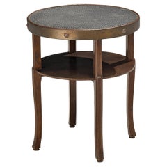 Art Deco Side Table in Wood with Textured Table Top