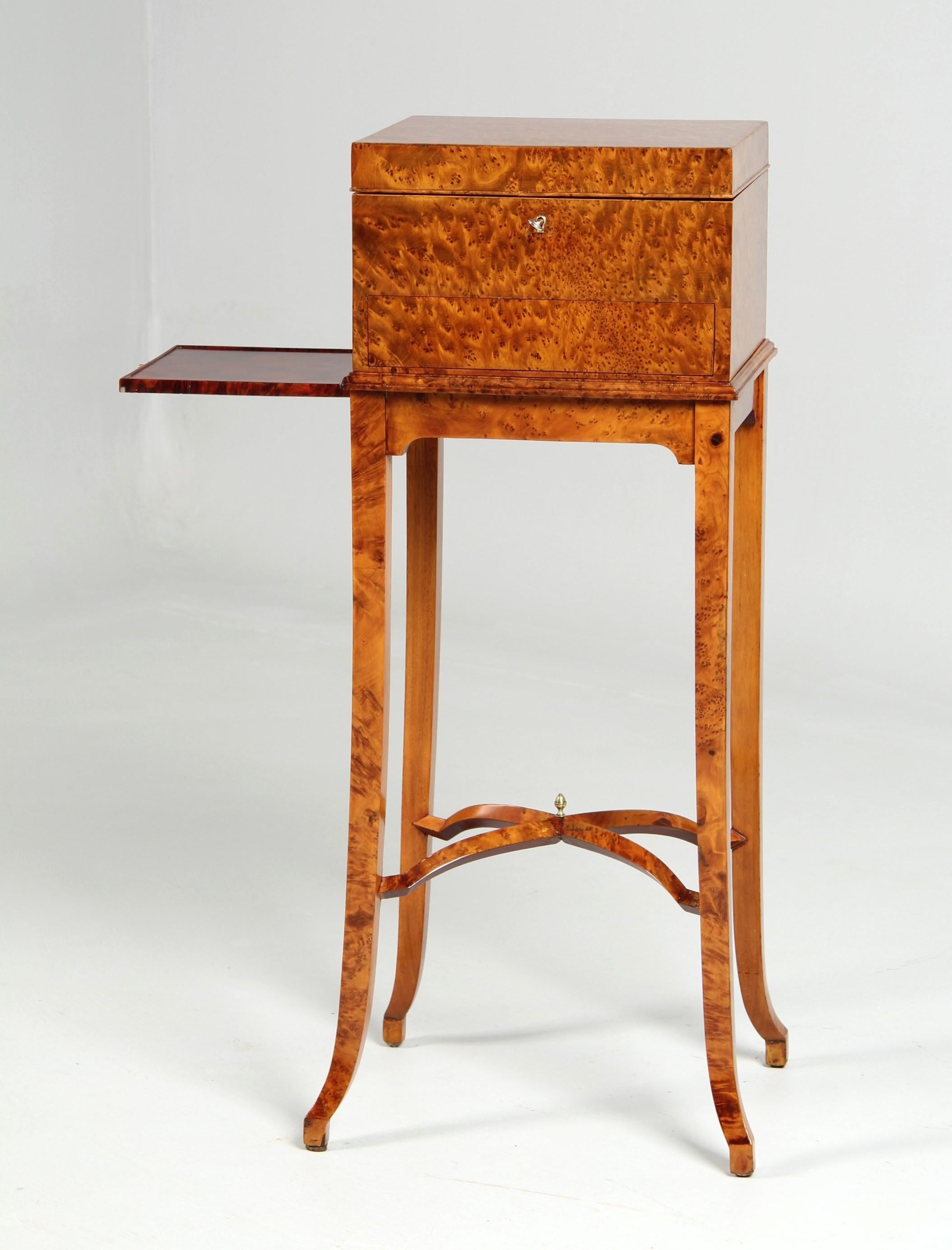 Art Deco Side Table or Jewelry Table, London, 1920s, Special Drawer Mechanism 5
