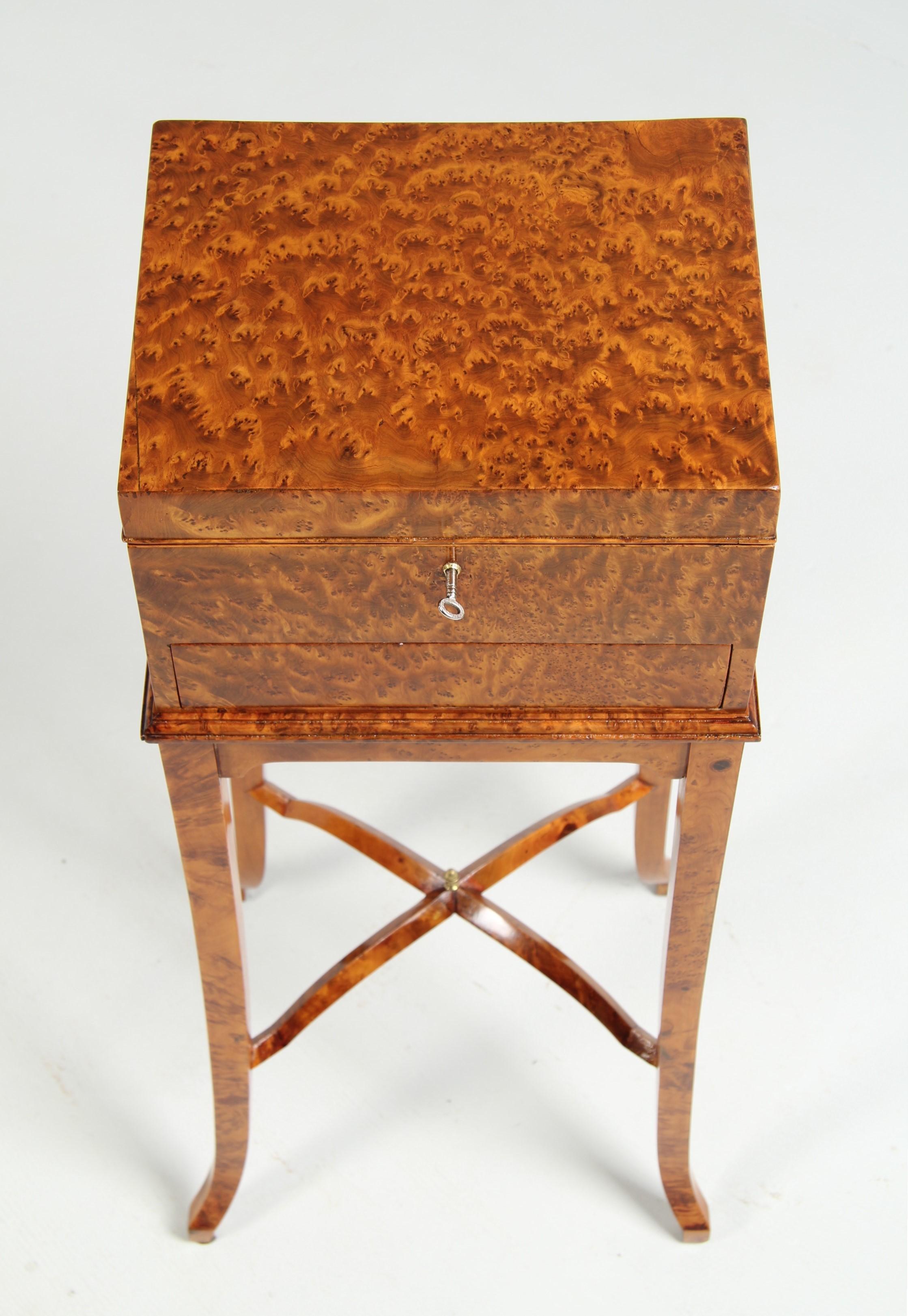 Art Deco Side Table or Jewelry Table, London, 1920s, Special Drawer Mechanism 7