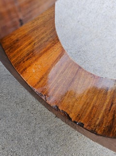 Art Deco Side Table, Unique Tripod Base and Blonde Walnut Veneer, Austria 1920s