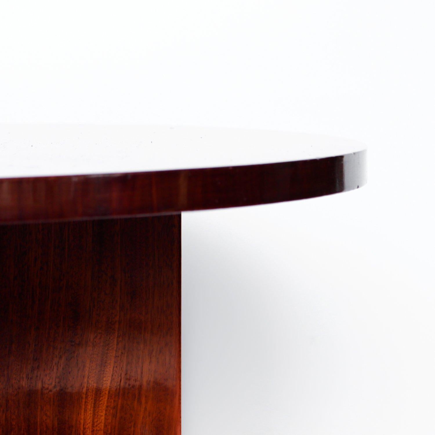 Polished Art Deco Side Table, Walnut and Maccassar Ebony, French, circa 1925 For Sale