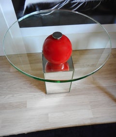 Post- Modern Side Table with a Red Lacquer Bowl