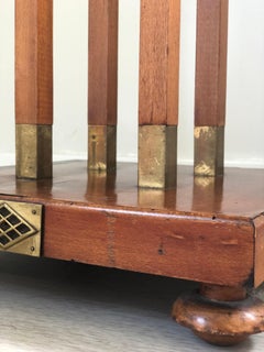 Handmade Art Deco Side Table with Brass Accents 1930s