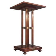 Handmade Art Deco Side Table with Brass Accents 1930s