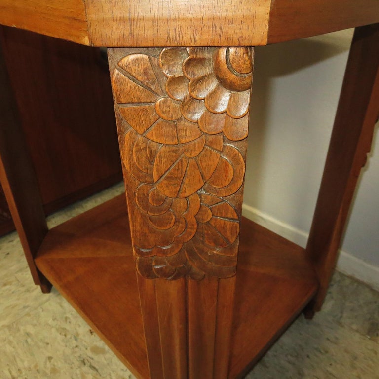 Art Deco Side Table with Carved Legs at 1stDibs