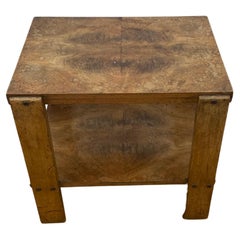 Art Deco Side Table with Expressive Walnut Veneer from Near Paris Around 1930
