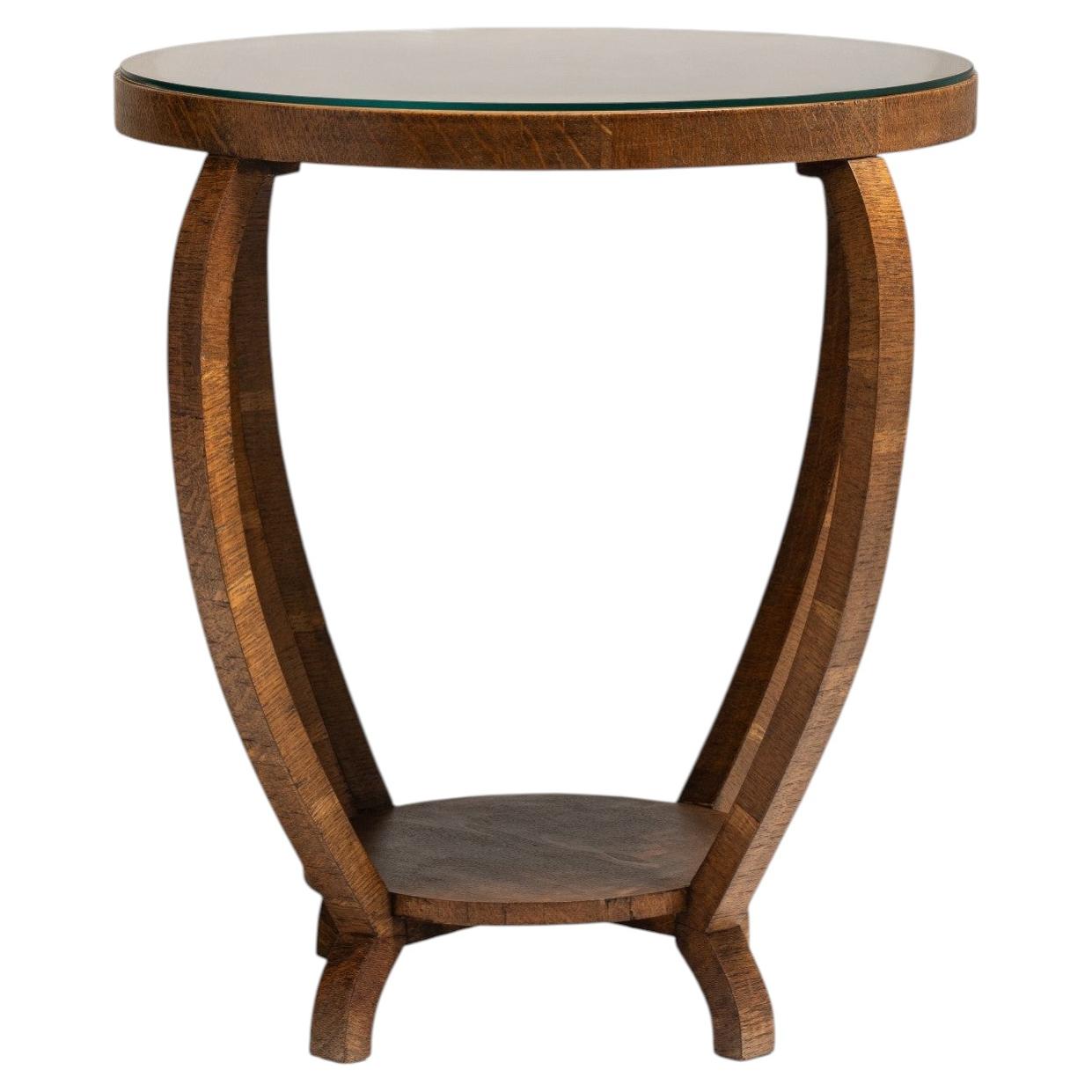 Tavolino Art Déco con piano in vetro, Francia, 1930-1939 in vendita