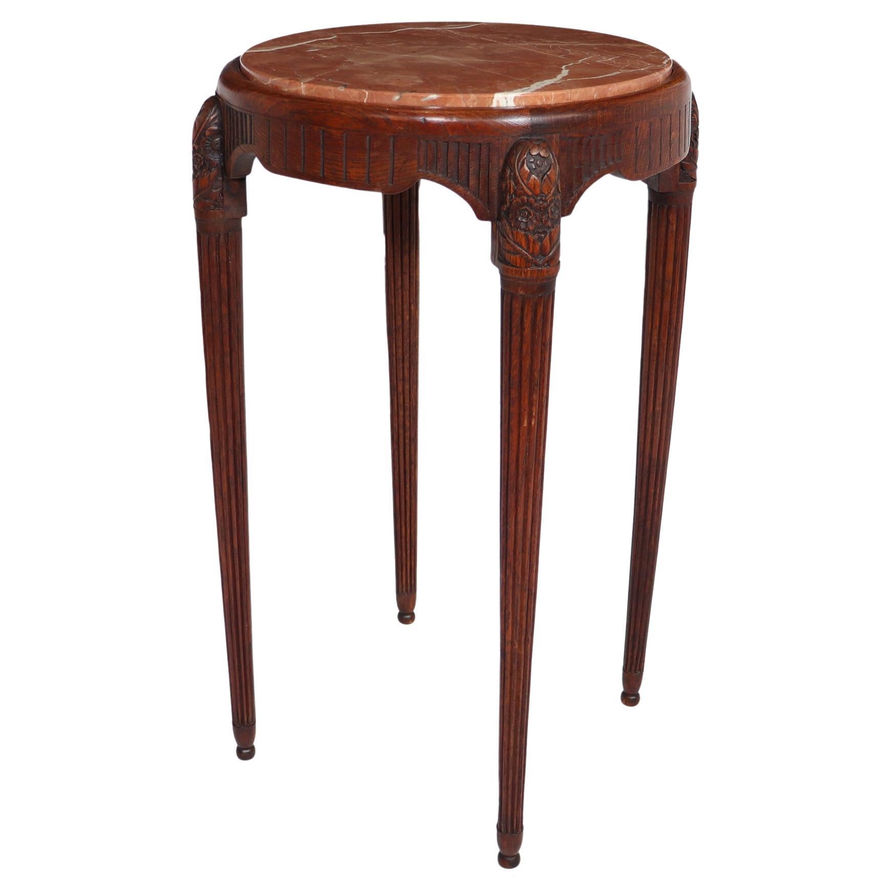 Art Deco Side Table with Marble top by Paul Follot at 1stDibs