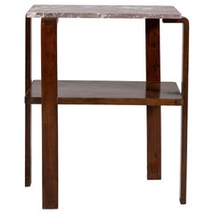 Art Deco Side Table with Marble Top