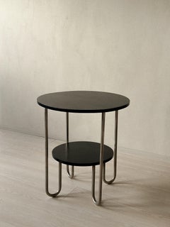 Art Deco Side Table with Tubular Steel Legs, Sweden c. 1930s