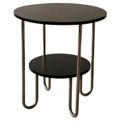 Art Deco Side Table with Tubular Steel Legs, Sweden c. 1930s