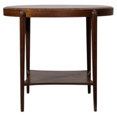 Art-déco-Beistelltisch, Holz, geometrisches Design, Frankreich, 1940–1949