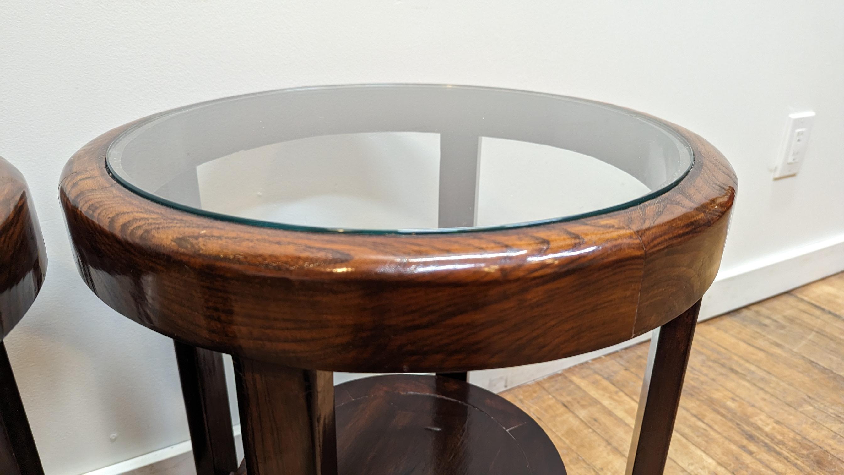 Elm Art Deco Side Tables  For Sale