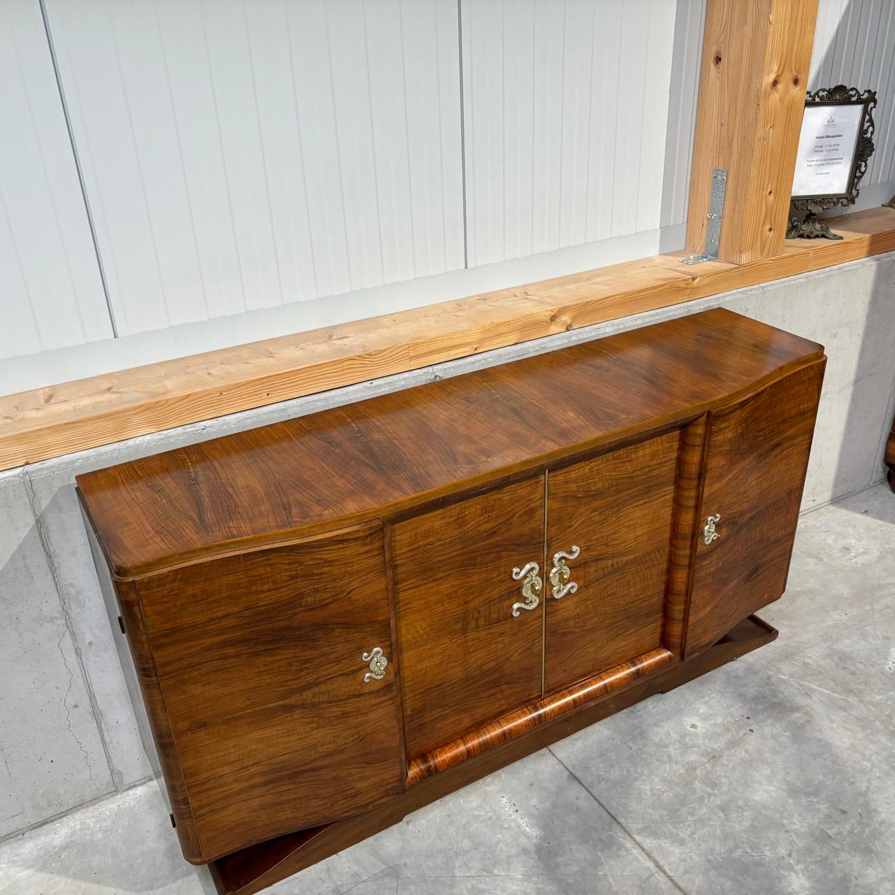 Art Déco sideboard  around 1940  walnut  surface refurbished For Sale 6