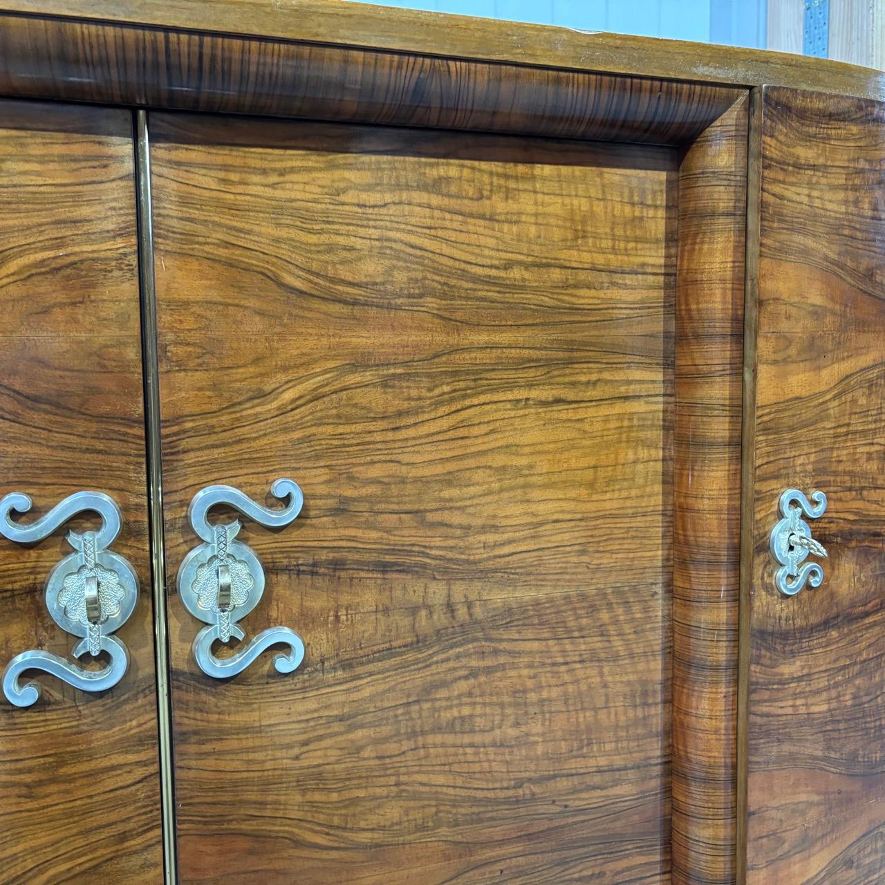 Art Déco sideboard  around 1940  walnut  surface refurbished For Sale 10