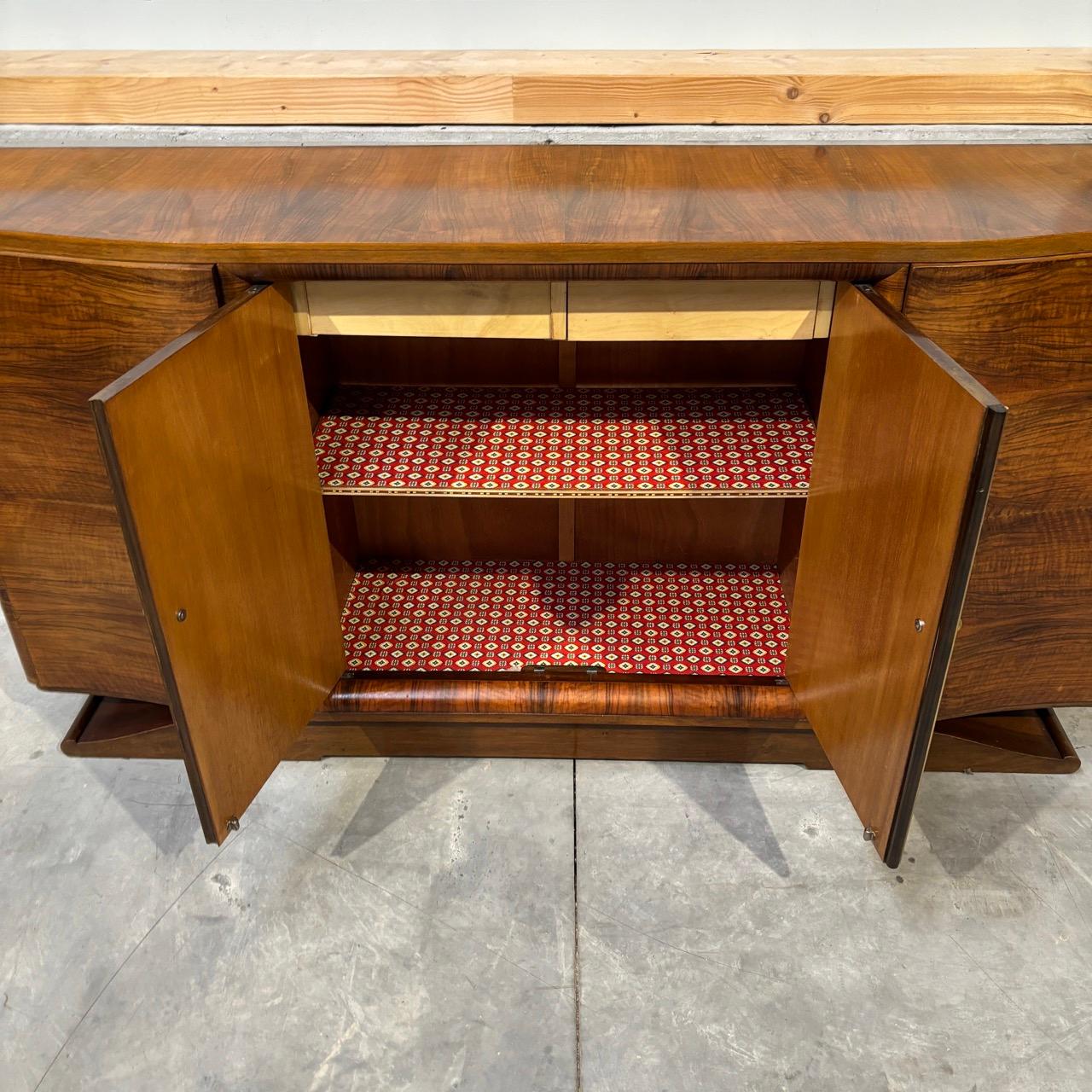 Art Déco sideboard  around 1940  walnut  surface refurbished For Sale 12
