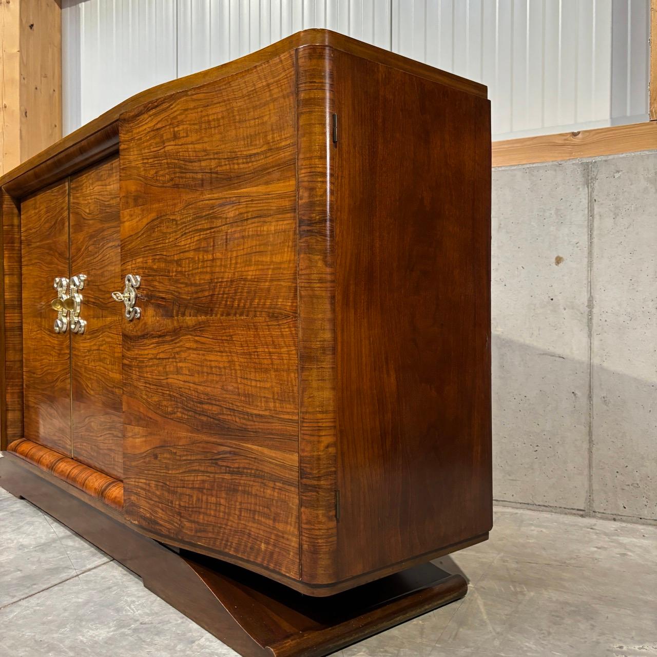 20th Century Art Déco sideboard  around 1940  walnut  surface refurbished For Sale