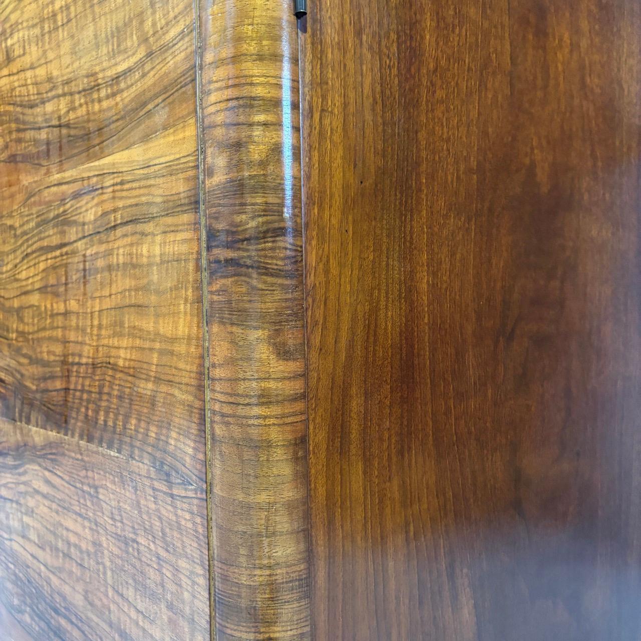 Walnut Art Déco sideboard  around 1940  walnut  surface refurbished For Sale