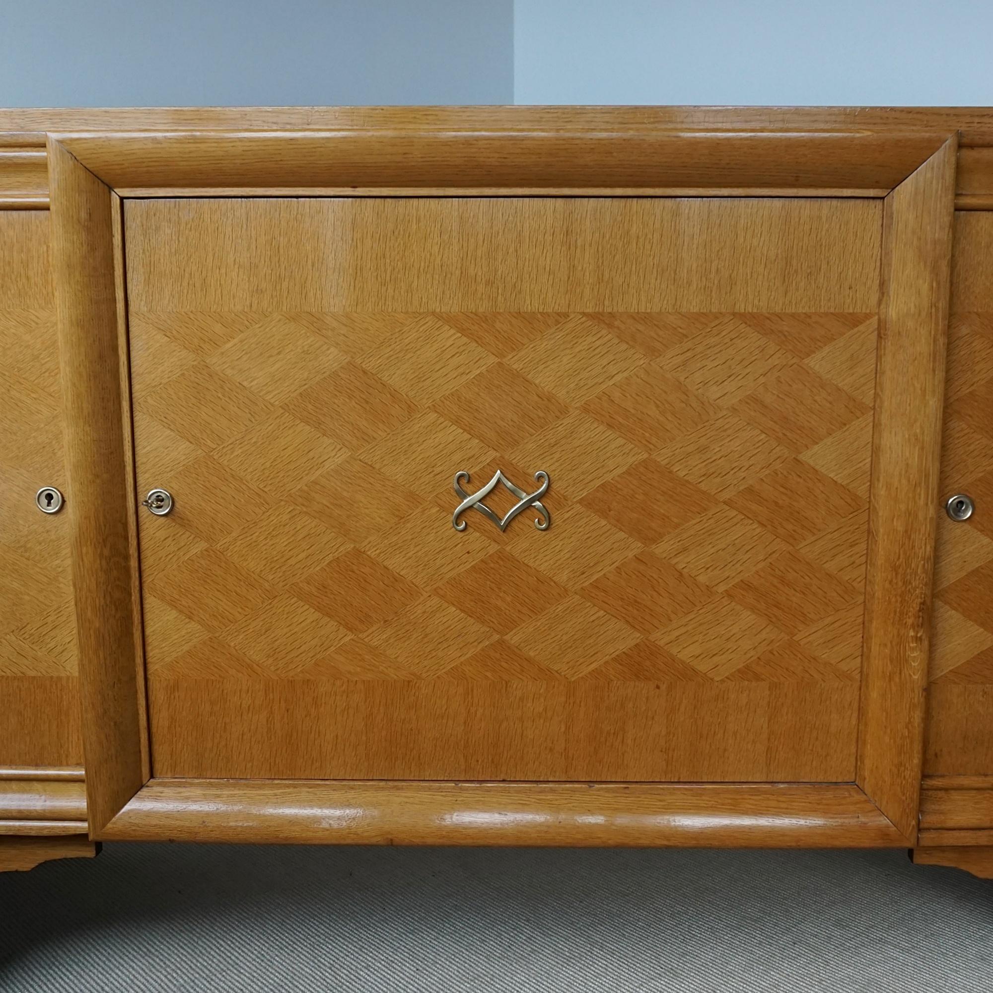 Quercia Credenza Art Déco attribuita ad Andre Arbus lunga 2 metri