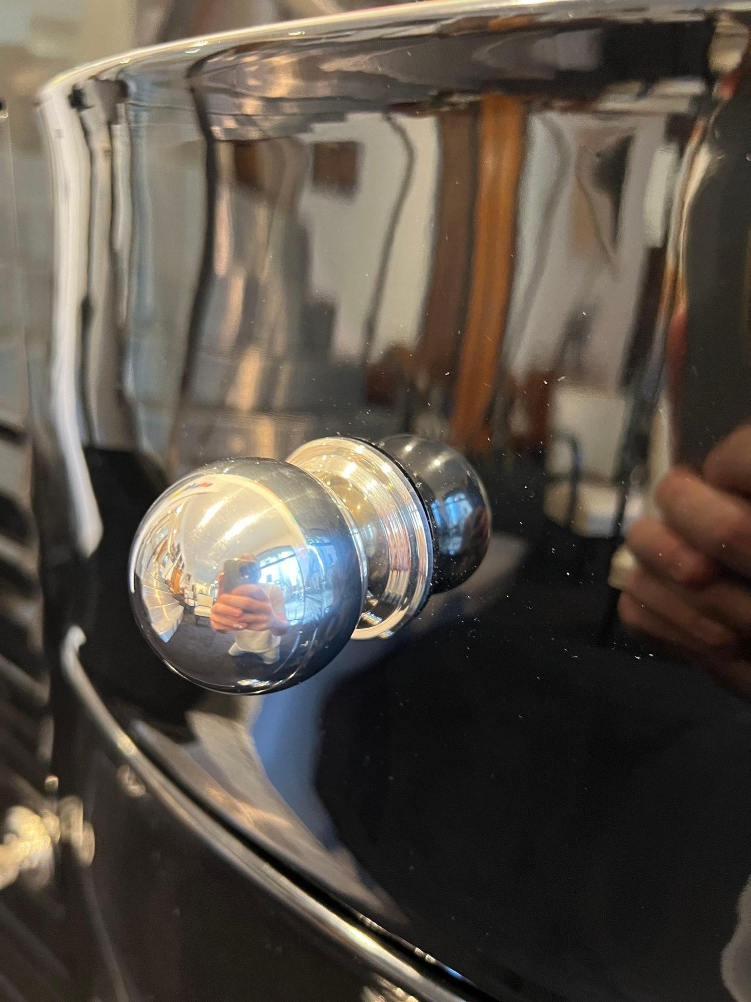 Art Deco Sideboard, Black Lacquer, Chrome, Marble, France circa 1935 7