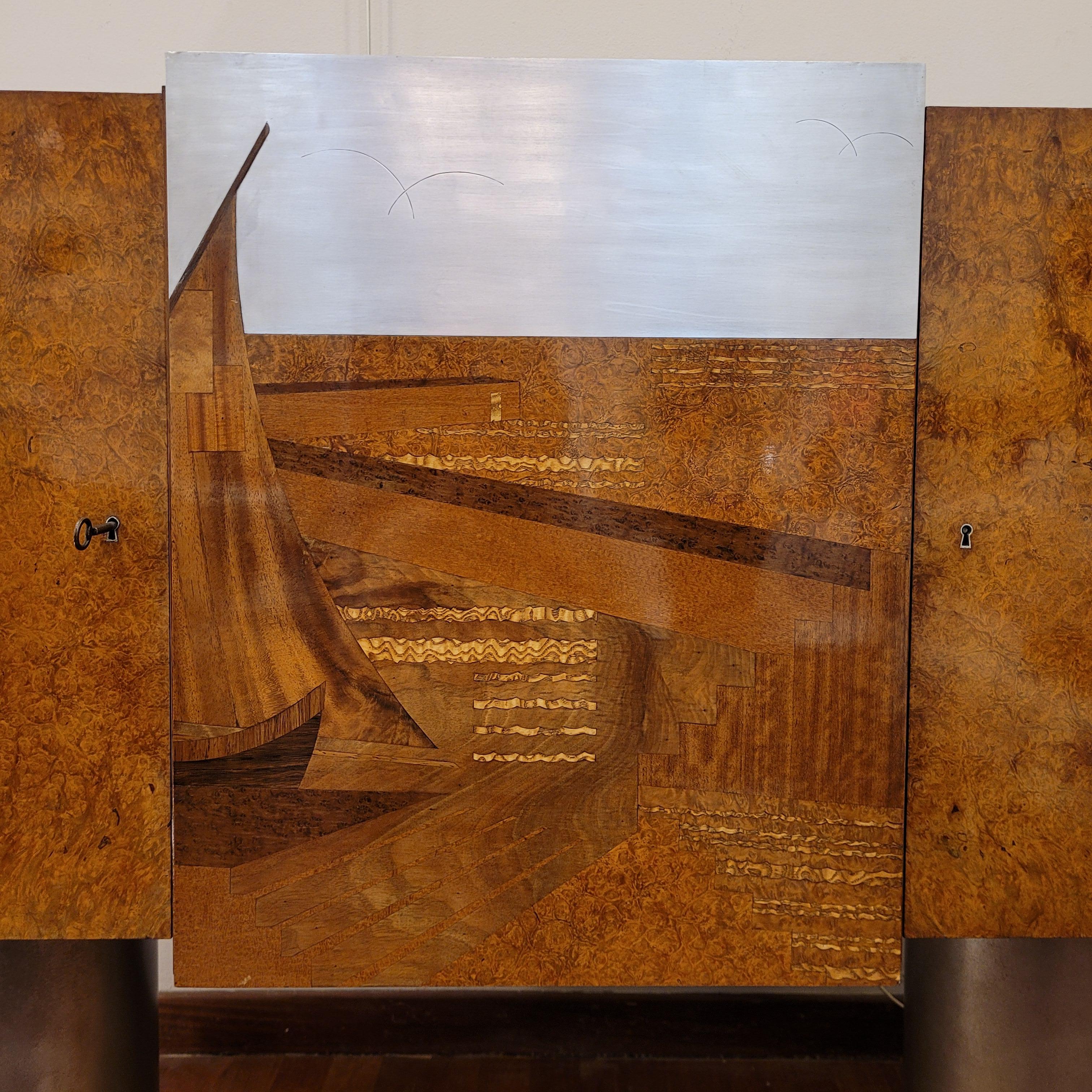 Credenza Buffet Art Deco, Michel Dufet per Leandro Martin Brasile in vendita 3