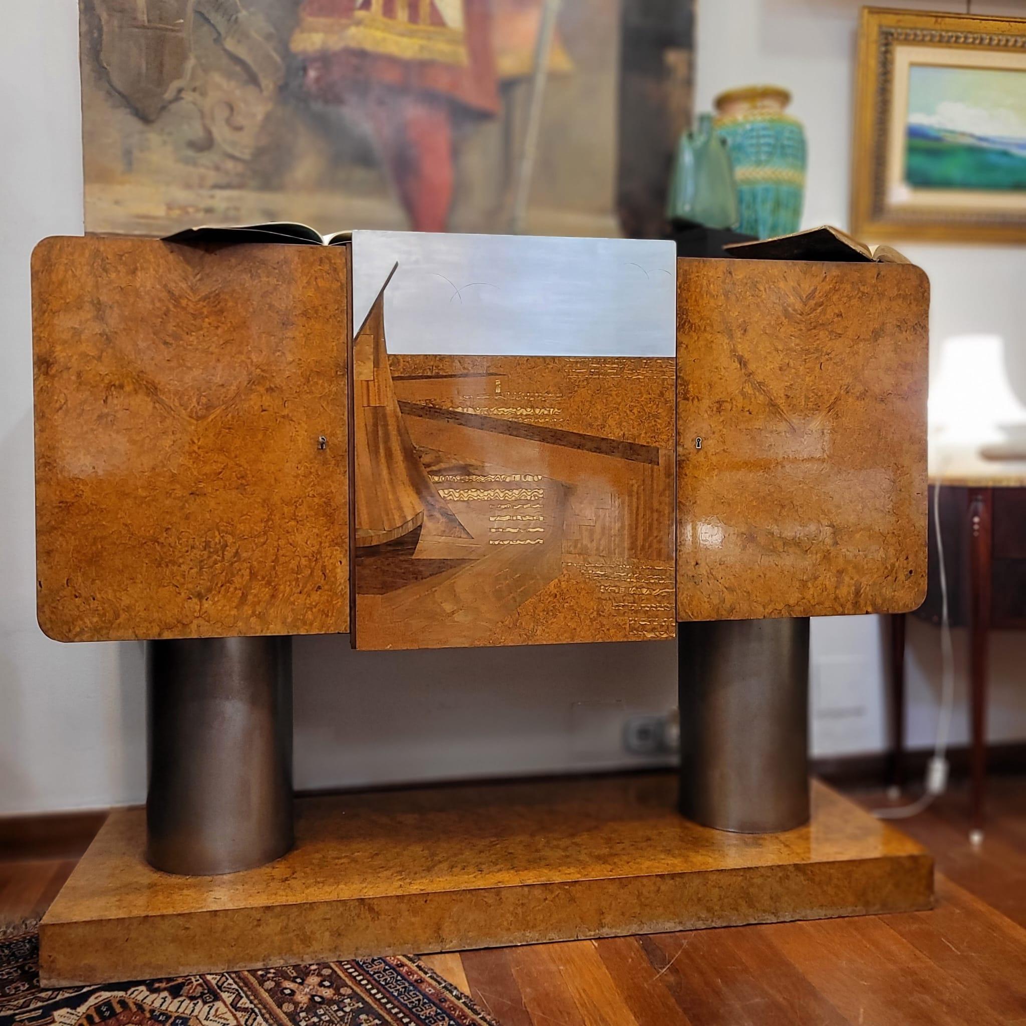 Credenza Buffet Art Deco, Michel Dufet per Leandro Martin Brasile in vendita 8