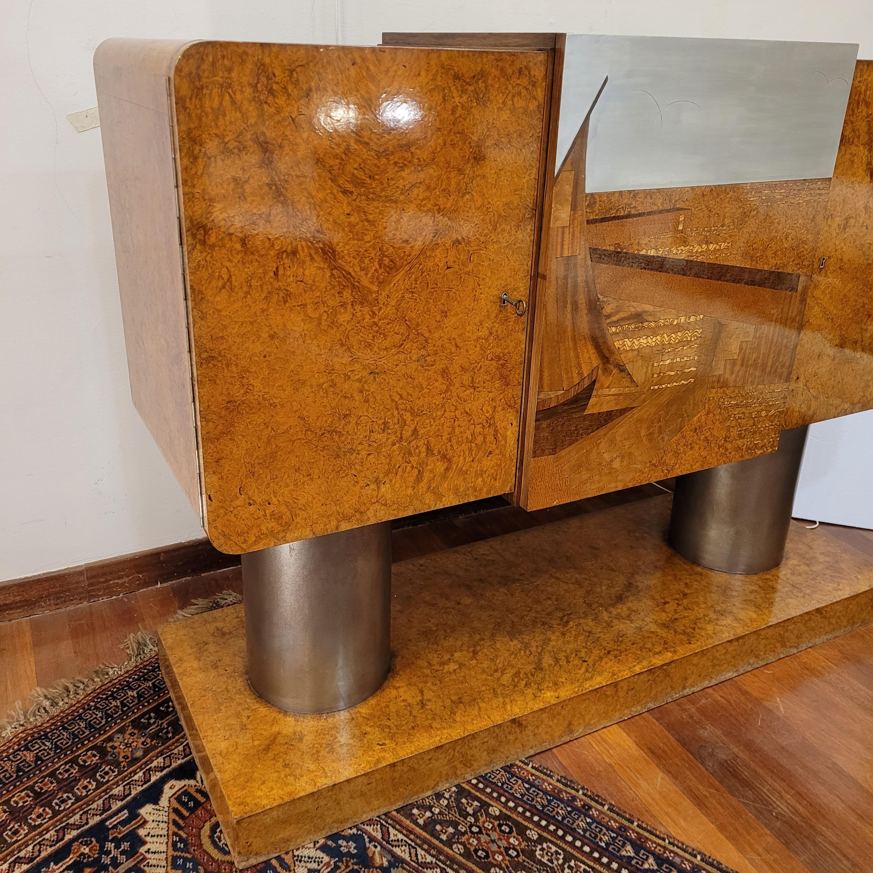 Credenza Buffet Art Deco, Michel Dufet per Leandro Martin Brasile in vendita 11