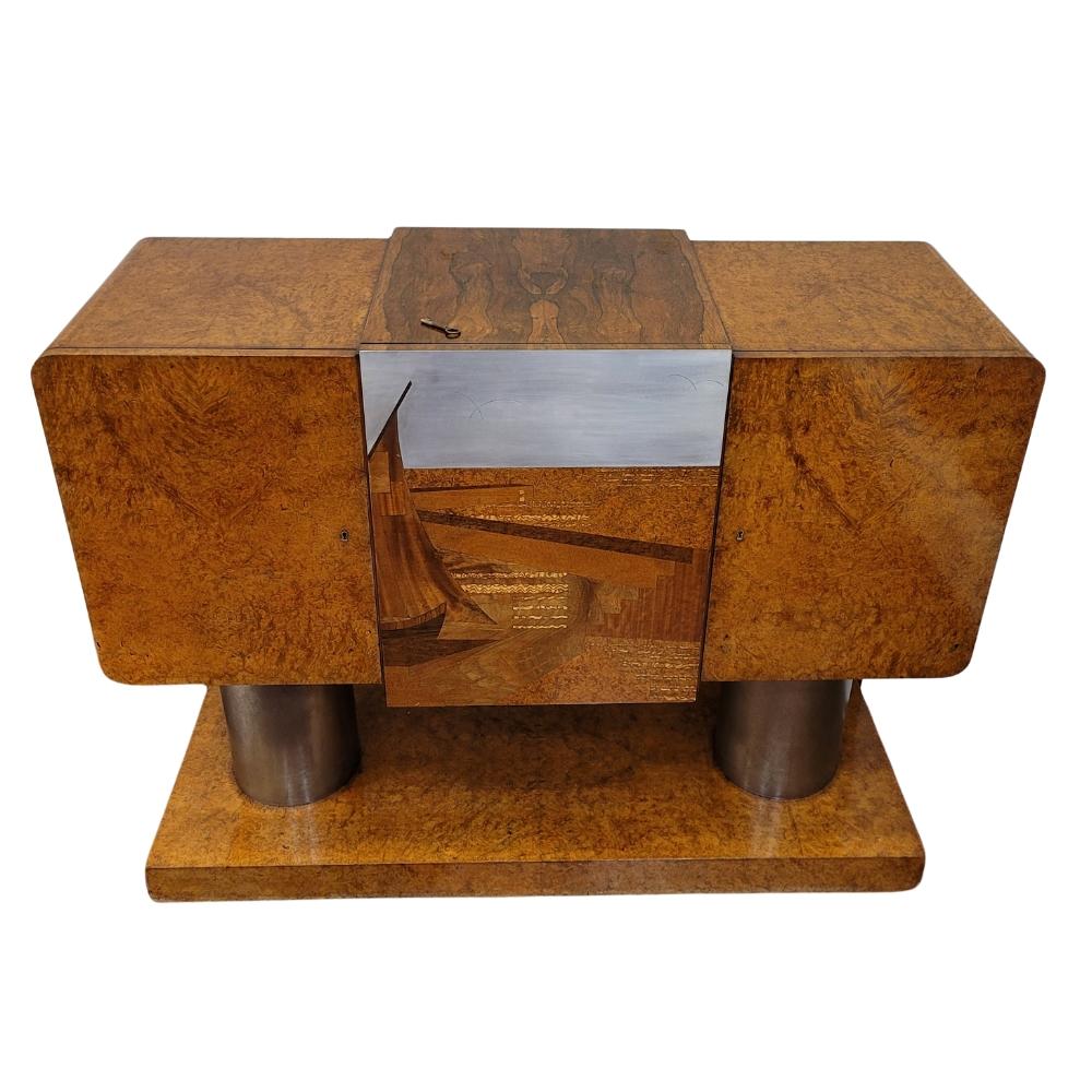 Brasiliano Credenza Buffet Art Deco, Michel Dufet per Leandro Martin Brasile in vendita
