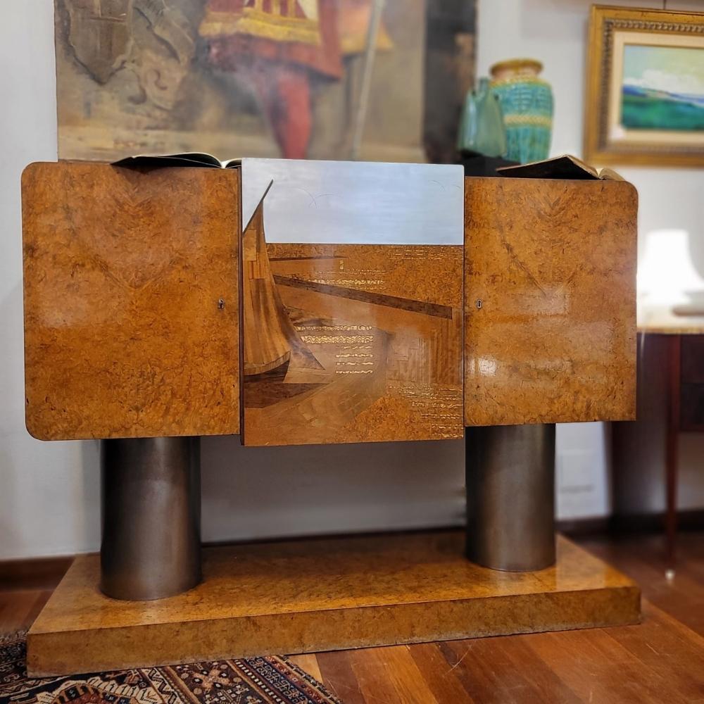 Fatto a mano Credenza Buffet Art Deco, Michel Dufet per Leandro Martin Brasile in vendita