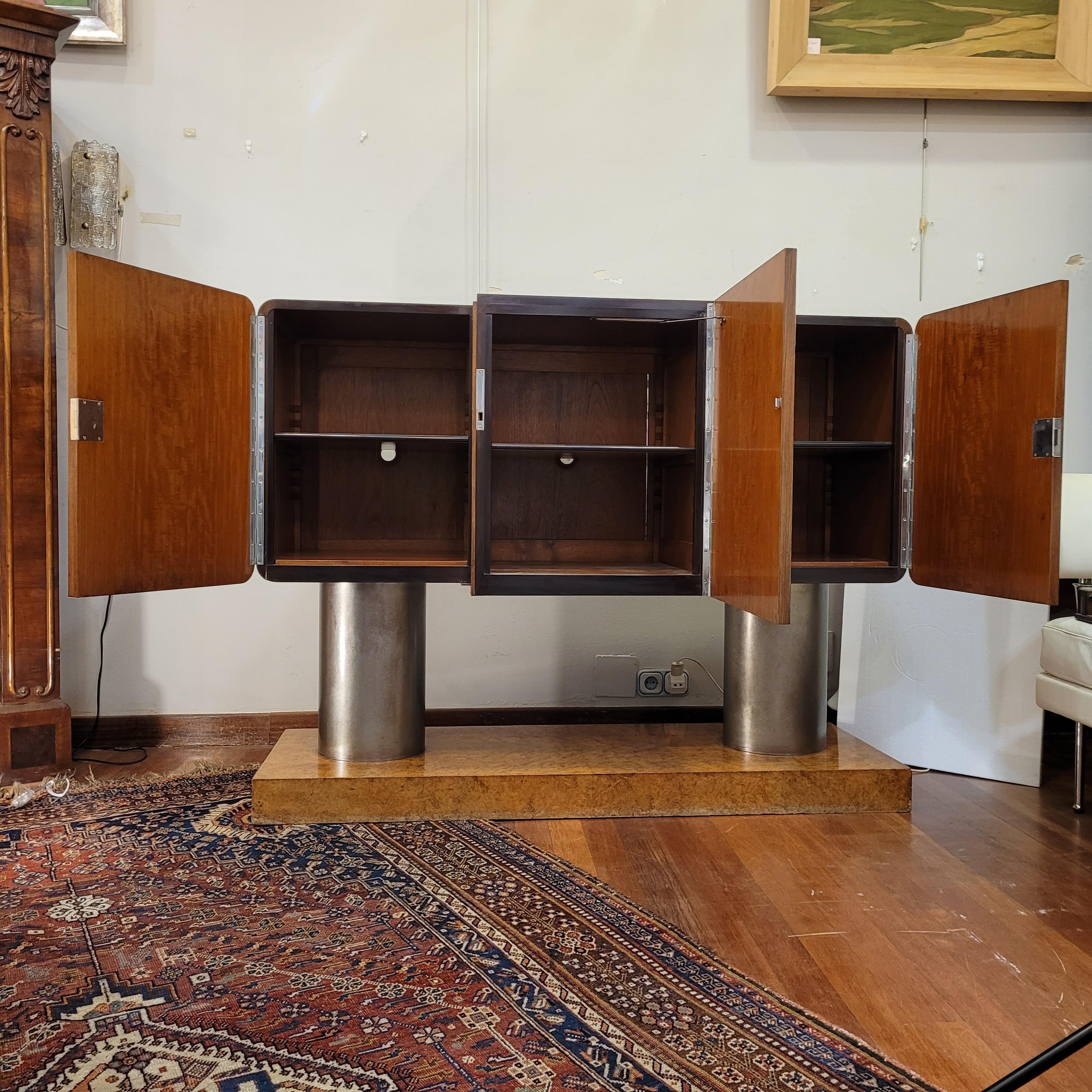 Credenza Buffet Art Deco, Michel Dufet per Leandro Martin Brasile in vendita 1