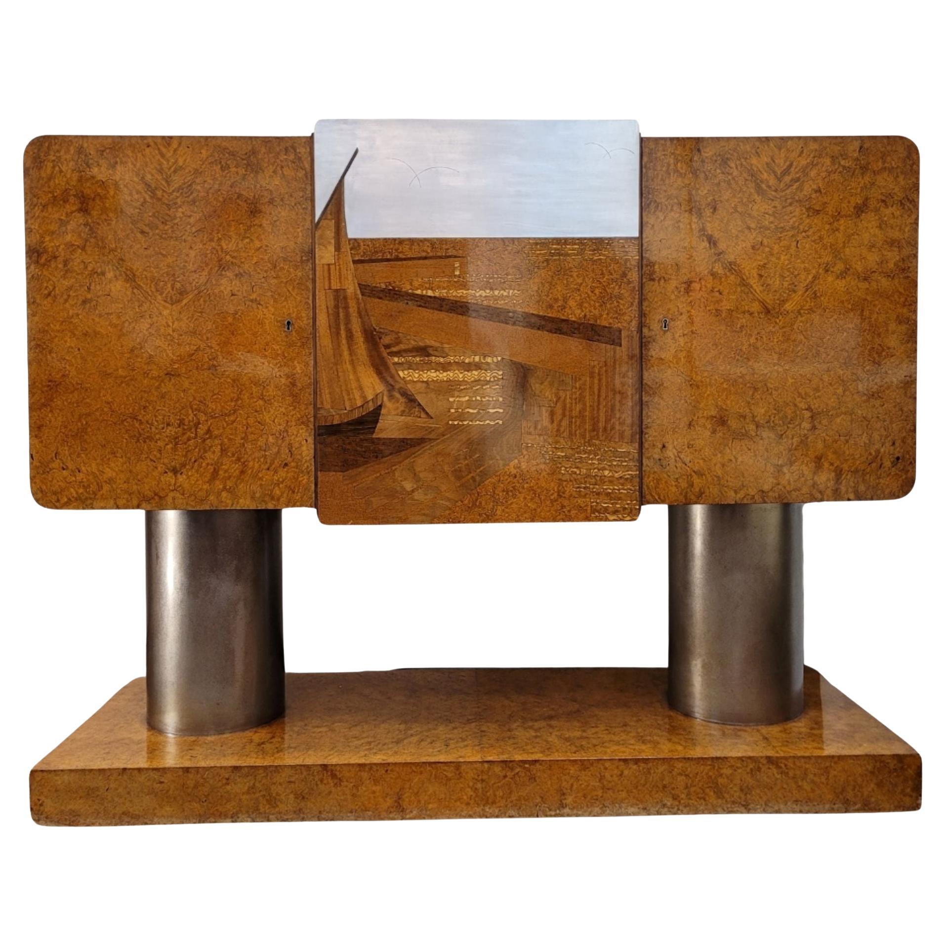 Art Deco sideboard Buffet Credenza, Michel Dufet for Leandro Martins Brazil For Sale