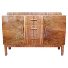 Art Deco Sideboard Burr and Straight Grain Walnut English Original, 1930s Art Deco Sideboard Burr and Straight Grain Walnut English Original, 1930s