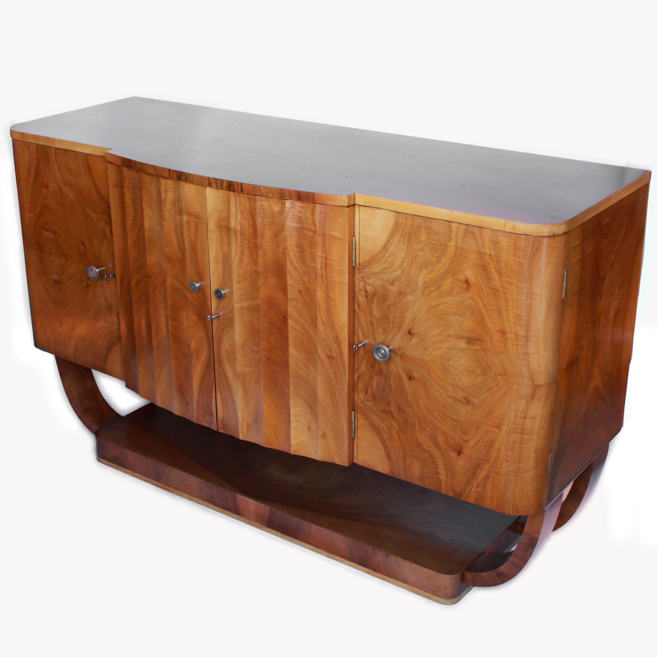 Art Deco Sideboard by Harry and Lou Epstein Walnut and Satinwood English 1930's  6