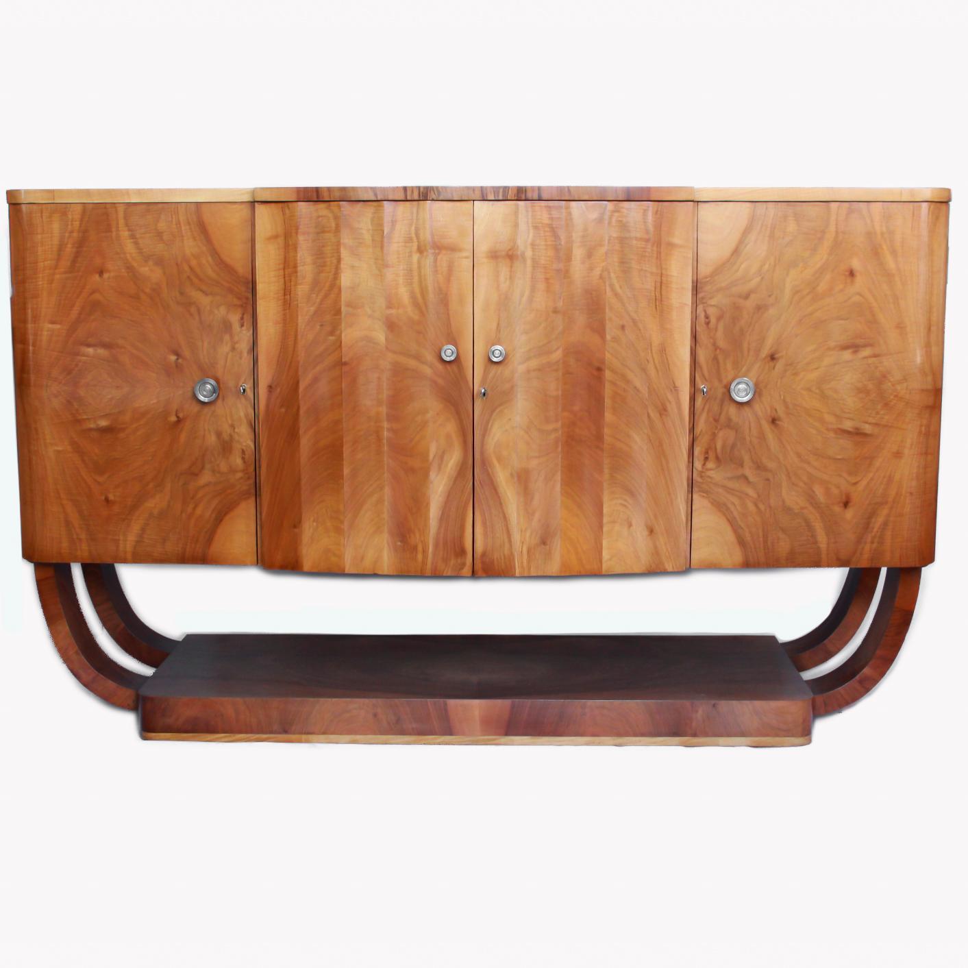 Art Deco Sideboard by Harry and Lou Epstein Walnut and Satinwood English 1930's  3