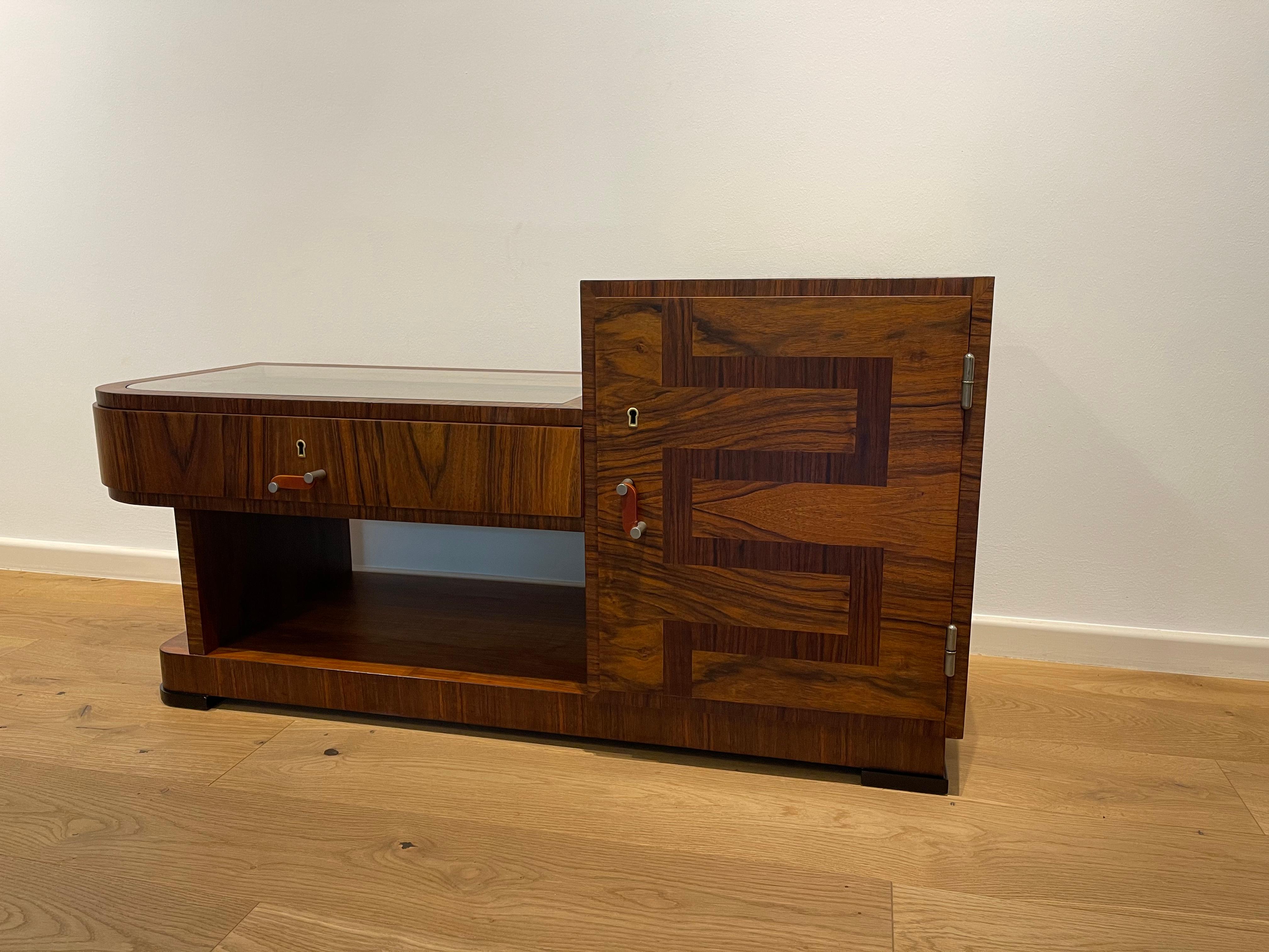 Copper Art Deco Sideboard by Károly Lingel, Hungary, 1930s For Sale