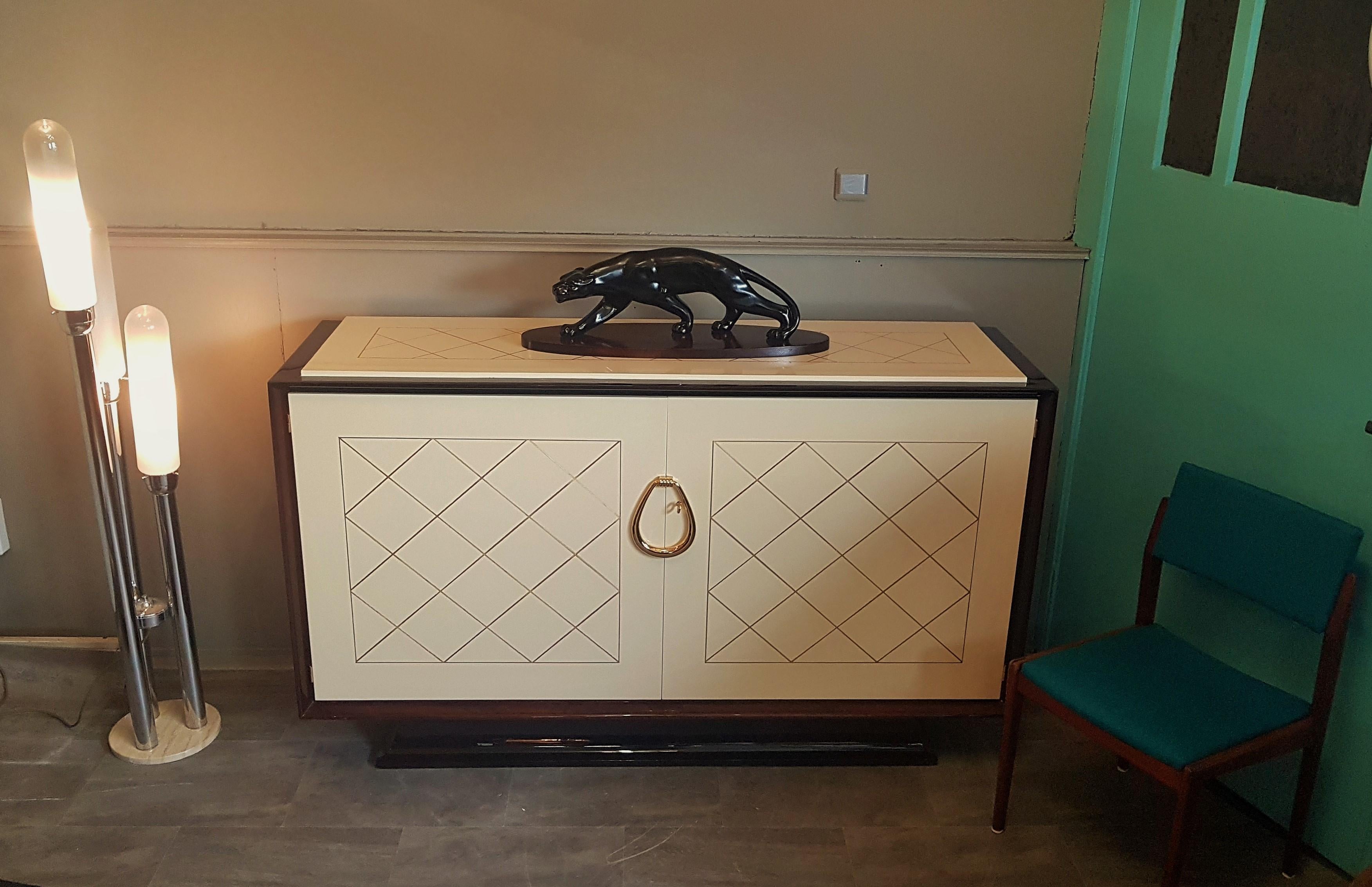 Wood Art Deco Sideboard by Majorelle, France, 1935 For Sale