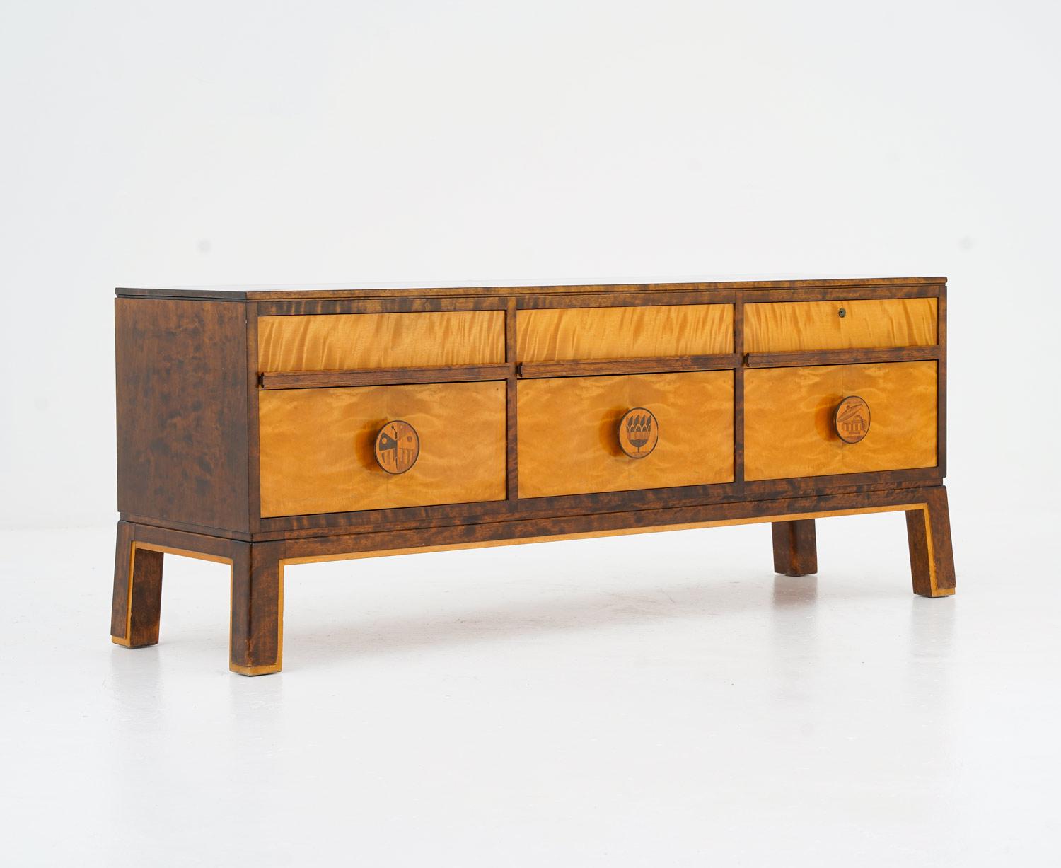 Scandinavian Modern Art Deco Sideboard by Otto Schulz for Boet, 1930s For Sale
