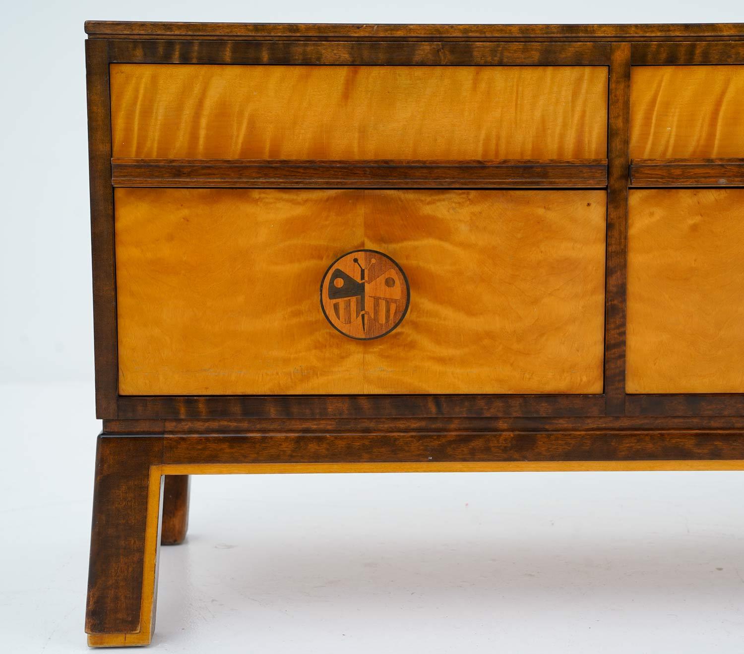 Art Deco Sideboard by Otto Schulz for Boet, 1930s In Good Condition For Sale In Karlstad, SE