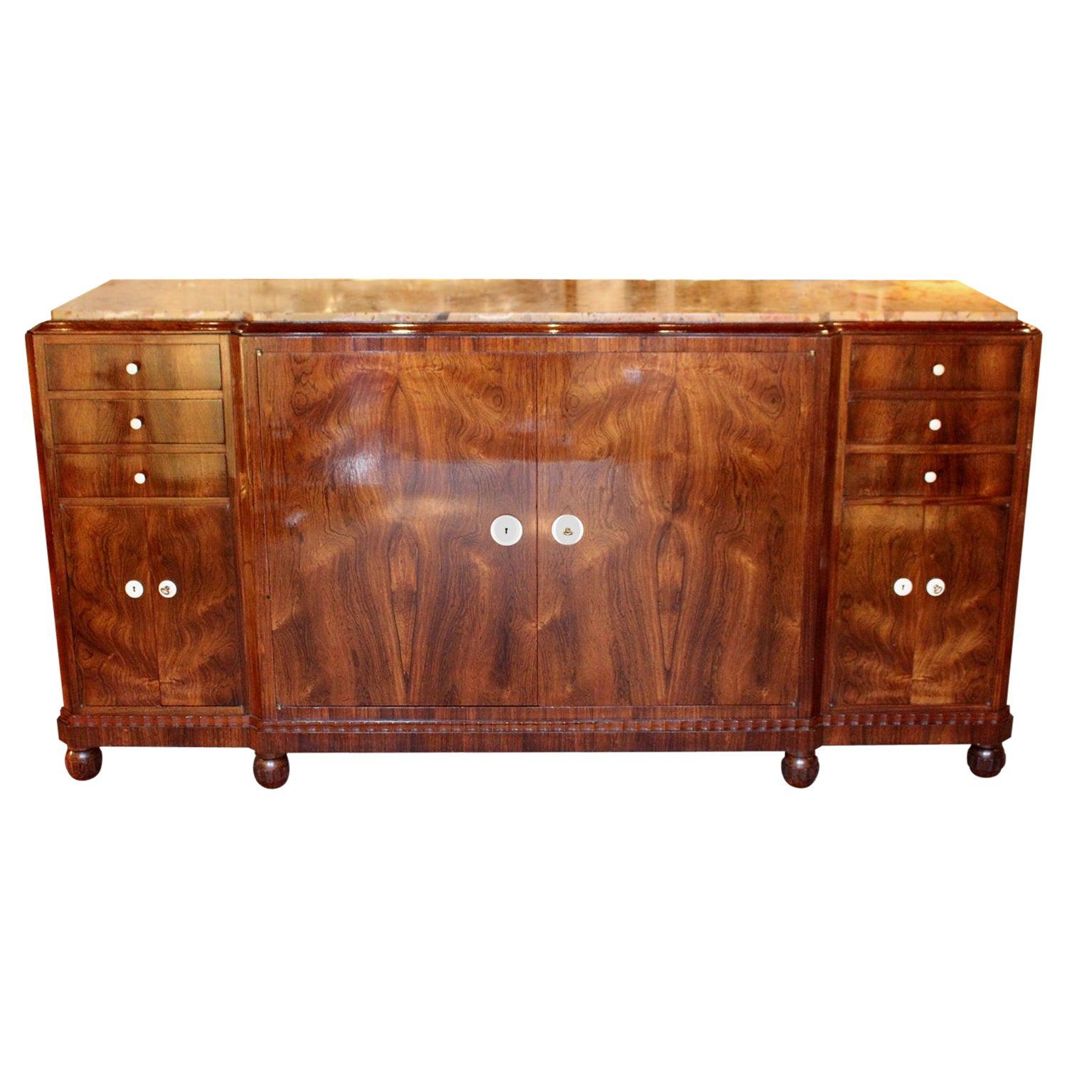 Art Deco Sideboard Designed and Executed by J&M Leleu, Paris, 1930s