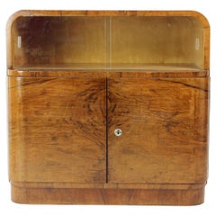 Aparador Art Decó / Barra Seca En Nogal, Checoslovaquia Años 30