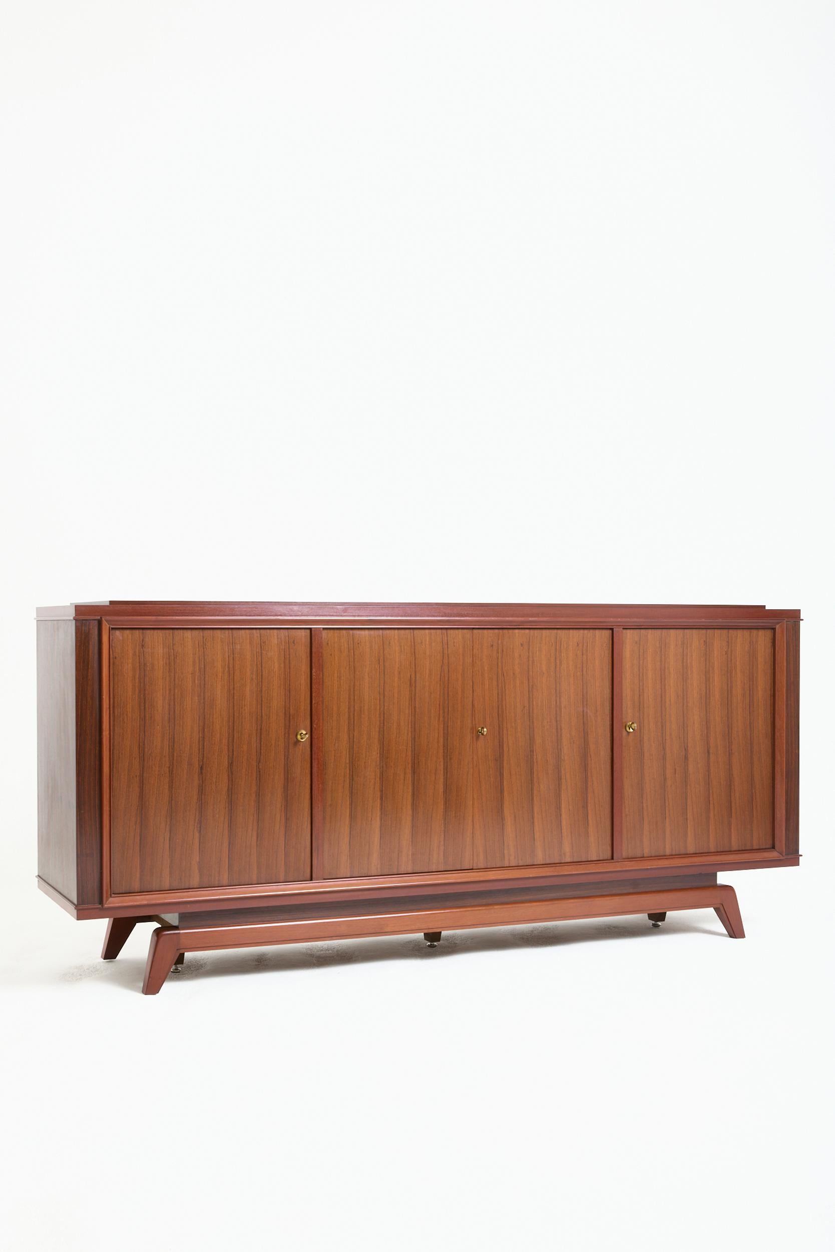 An Art Deco beech wood and mahogany sideboard
France, mid 20th Century
