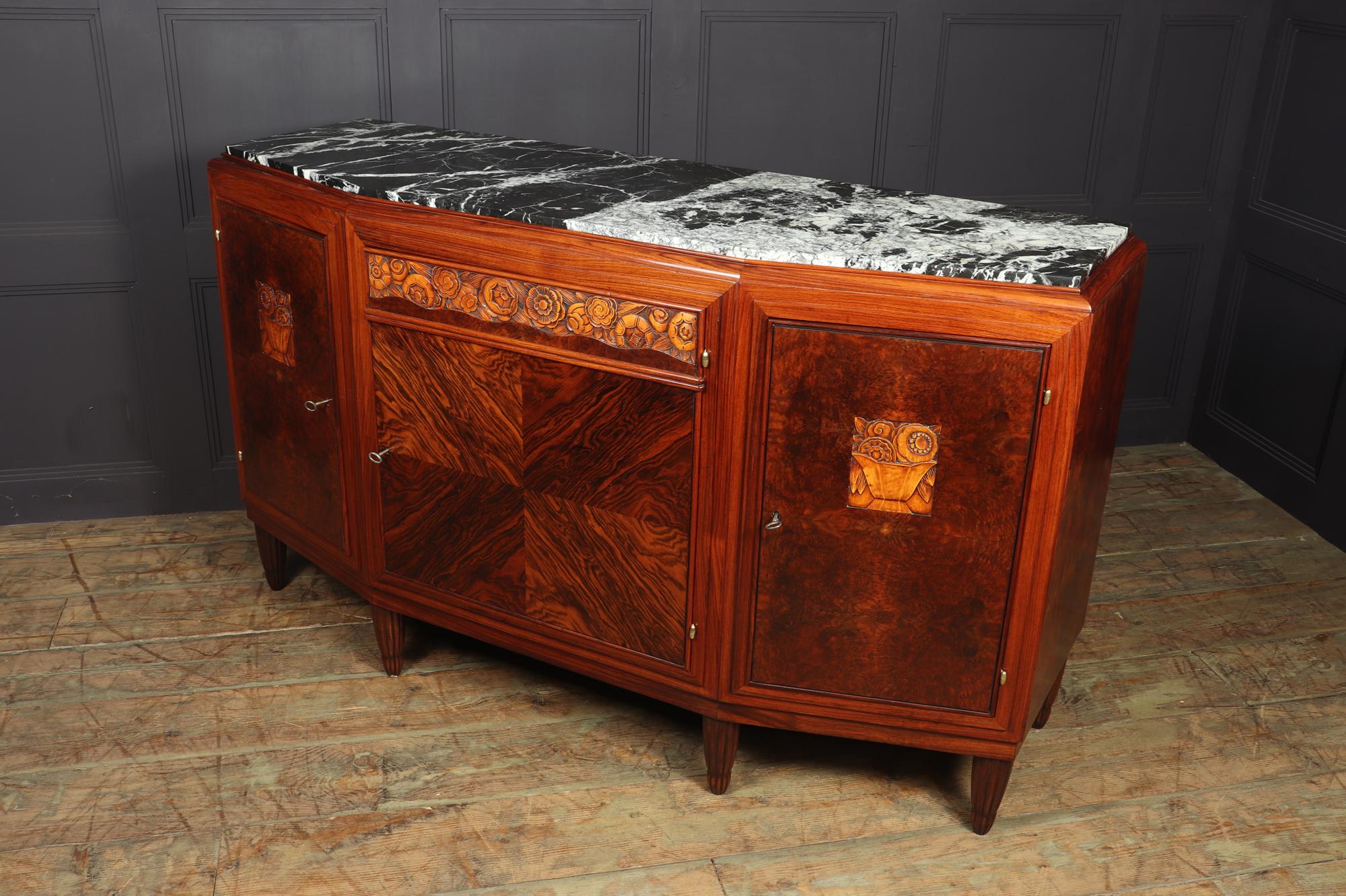 Art Deco Sideboard in Amboyna and Rosewood Paris, c1925 For Sale 5
