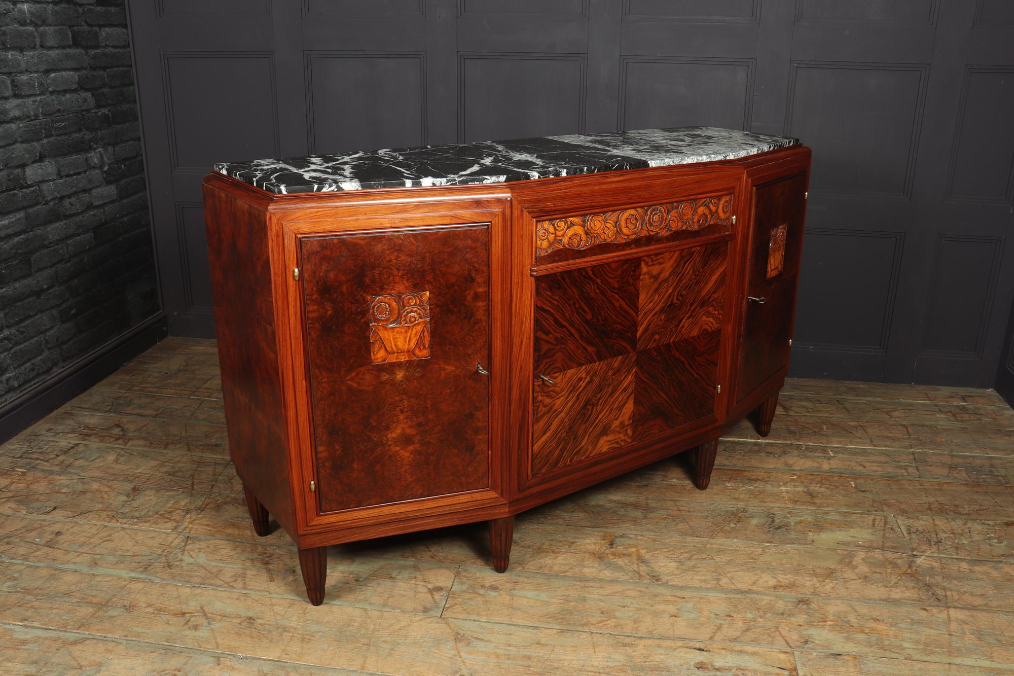 Art Deco Sideboard in Amboyna and Rosewood Paris, c1925 For Sale 6
