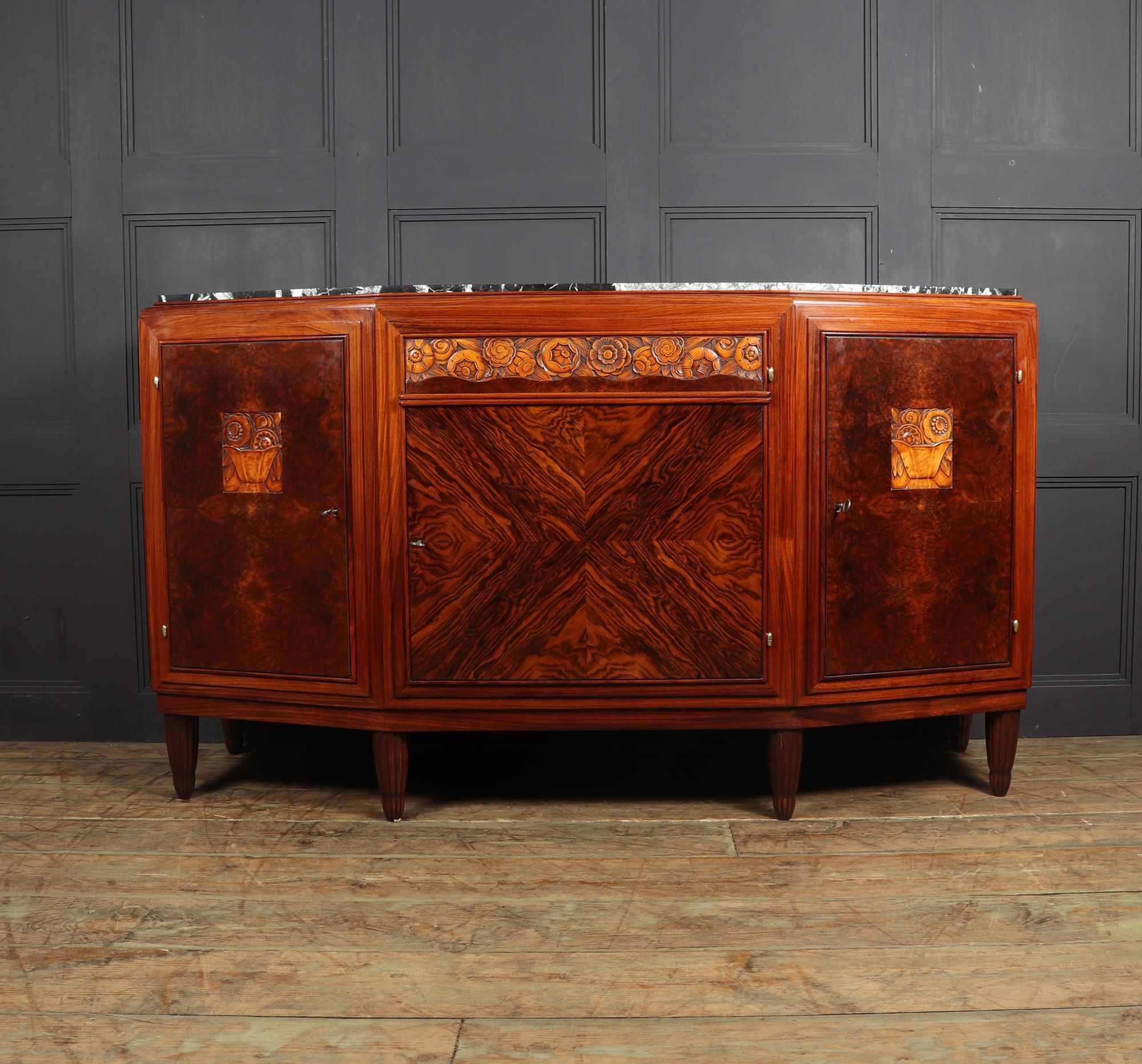 Early 20th Century Art Deco Sideboard in Amboyna and Rosewood Paris, c1925 For Sale
