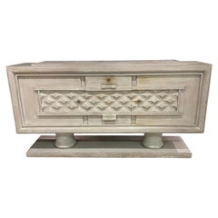 Art Deco Sideboard in Bleached Oak, by Charles Dudouyt, circa 1930-1940