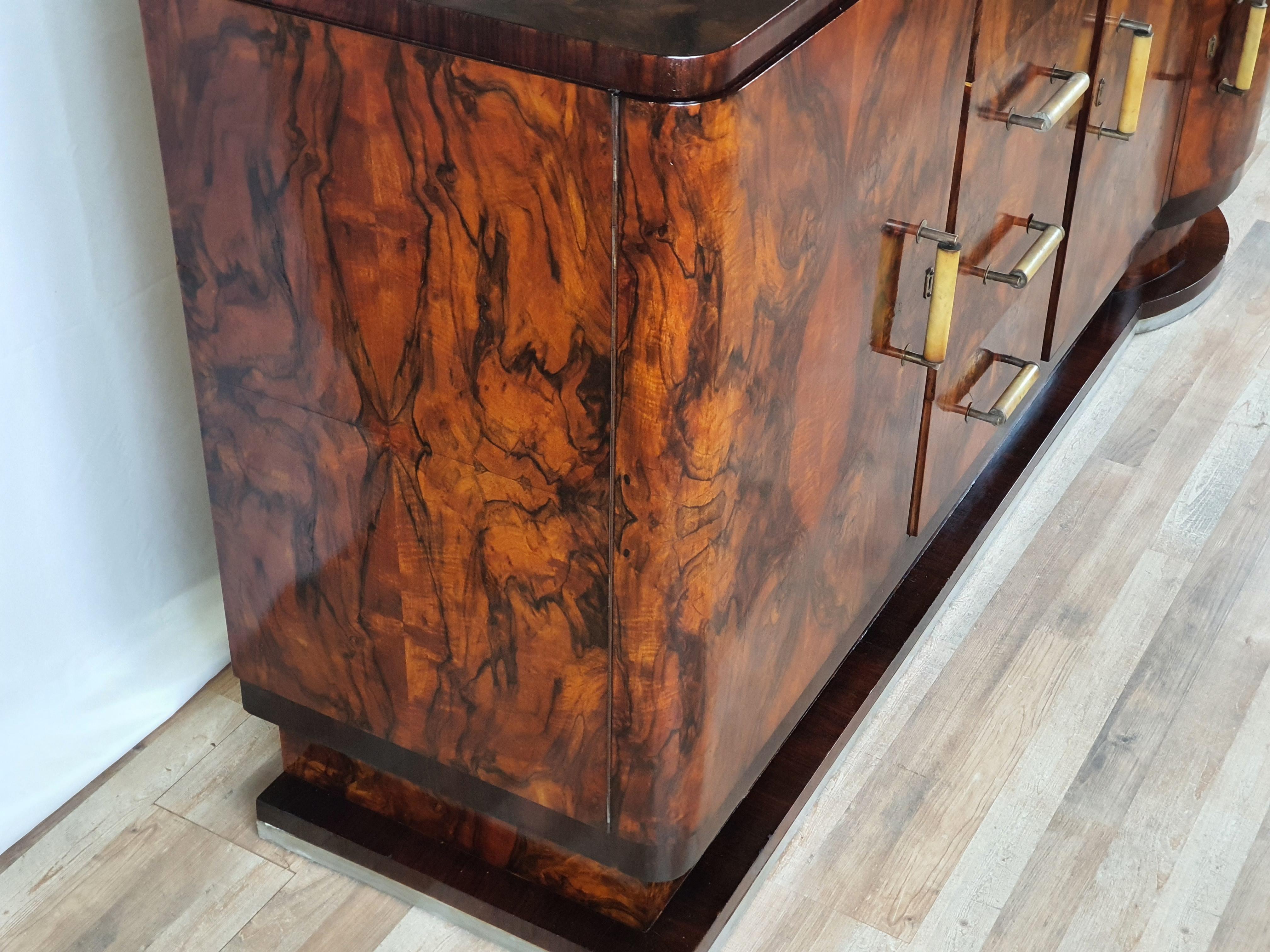 Art Decò Sideboard in Briar with Mirror 5