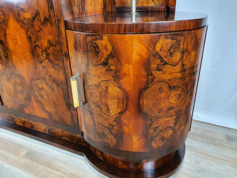 Art Decò Sideboard in Briar with Mirror For Sale 11